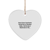 Funny Home Science Experiments Gifts from Family - Heart Ornament for Home Science Experiments Lovers - Christmas Unique Gifts for Home Science Enthusiasts Started Out As A Harmless Hobby - Image 1
